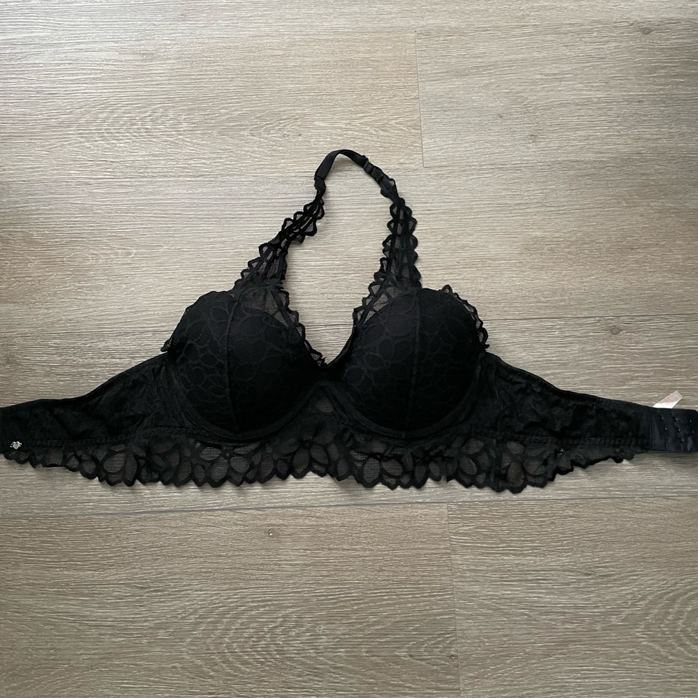 PINK by Victoria Secret lace bralette. Color: black. Size: large